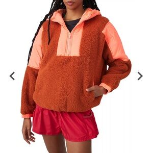 Free People Movement FP NWT Lead the Pack 1/2 Zip Hooded Fleece Medium M